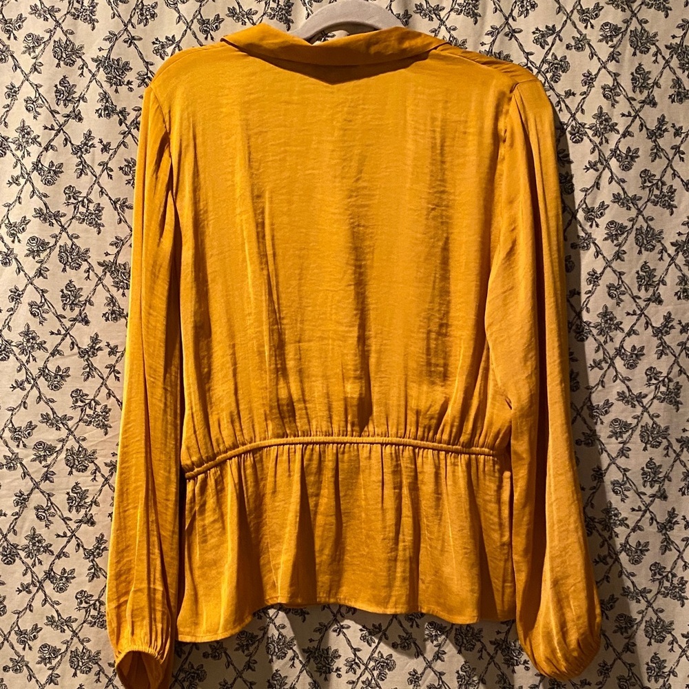 Calligraphie Mustard Blouse for Women - Picture 3 of 4